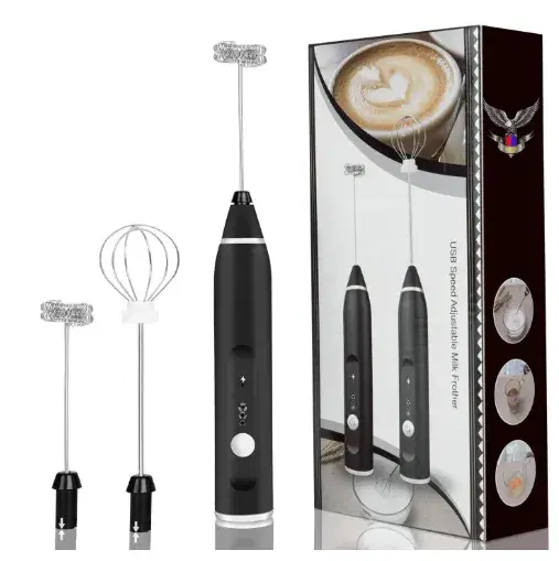 USB Rechargeable Handheld Foam Maker: Milk Frother & Egg Beater