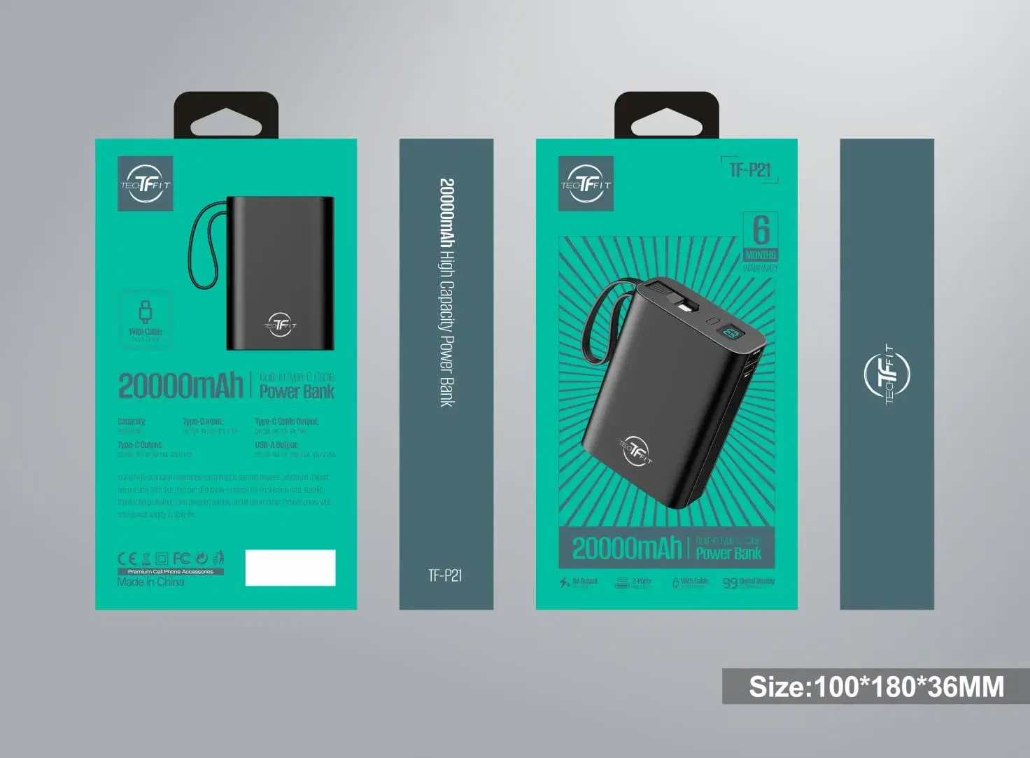 TechFit TF-P21 20000mAh Fast Charging Powerbank