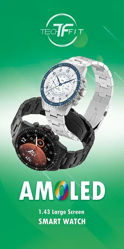 TechFit EXE-500 AMOLED Smart Watch 1.43 Large Screen