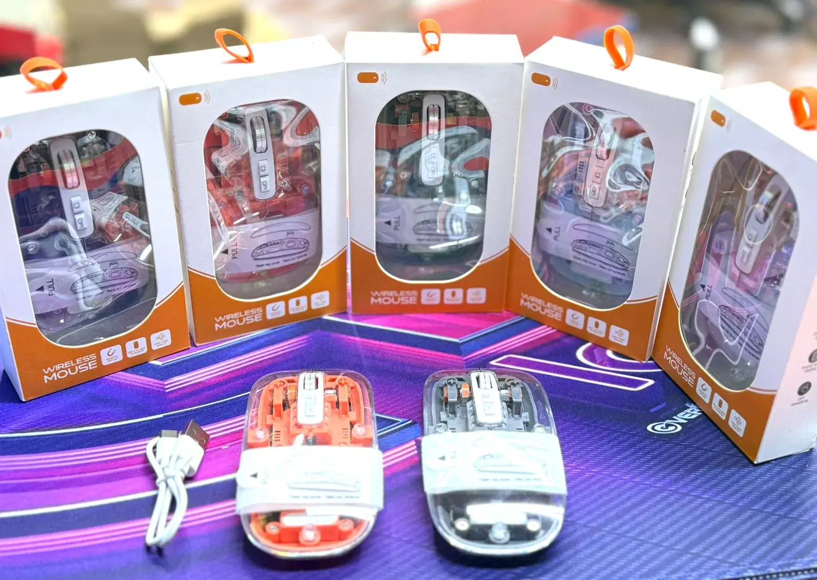 Transparent Wireless BT Mouse | Multicolor Transparent USB C Rechargeable Computer Mouse