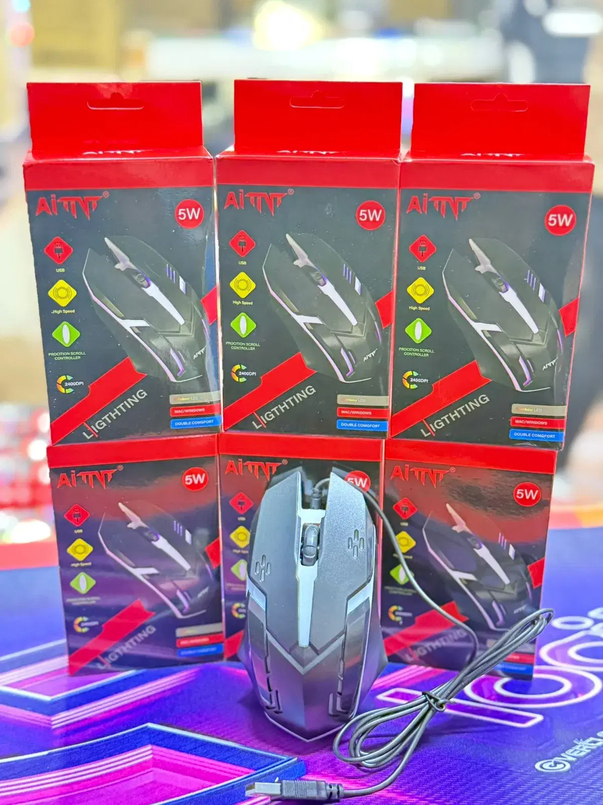 AITNT Lightning 5W RGB Wired Mouse