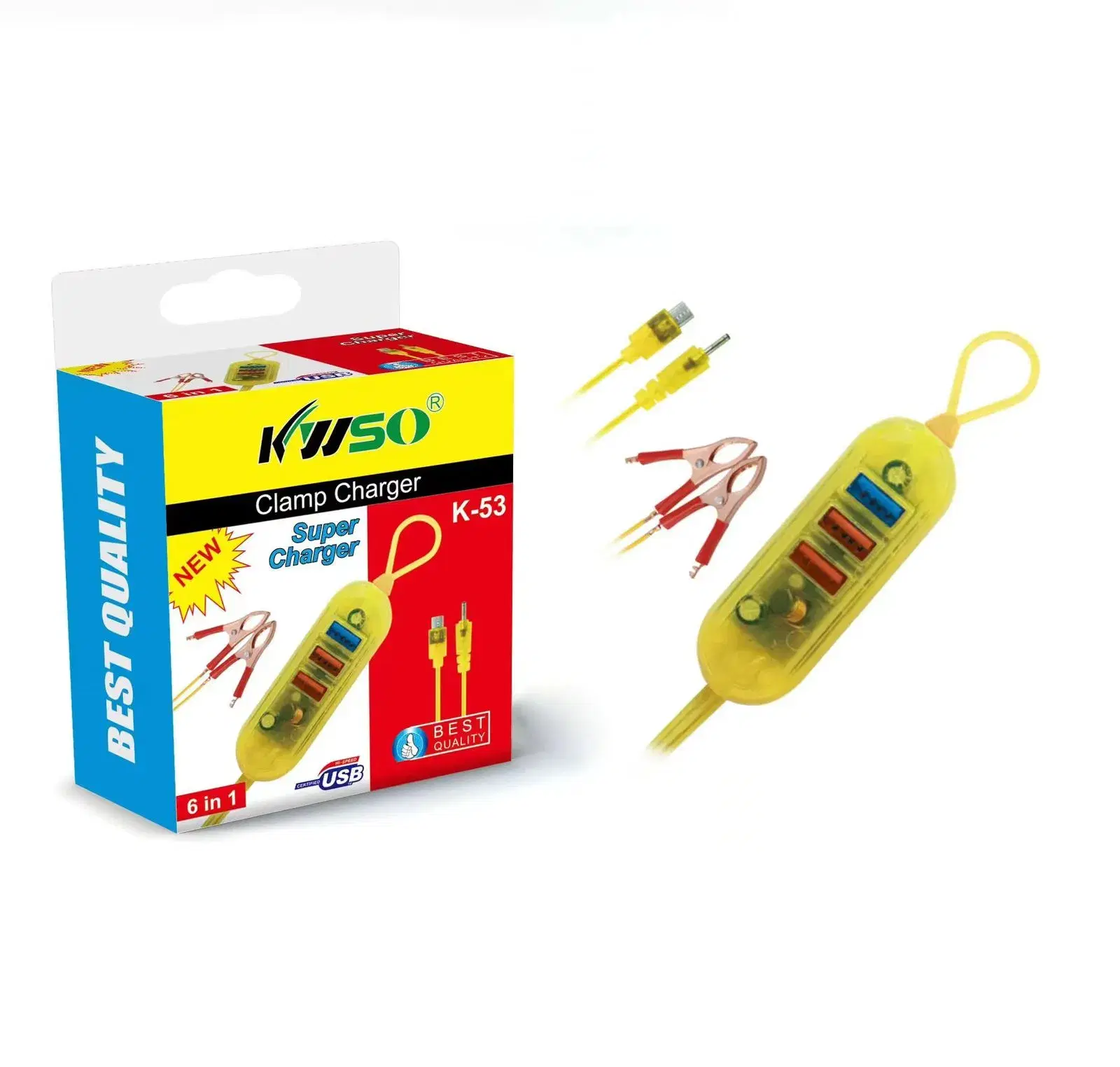K-53 6 in 1 USB Best Quality Clamp Charger