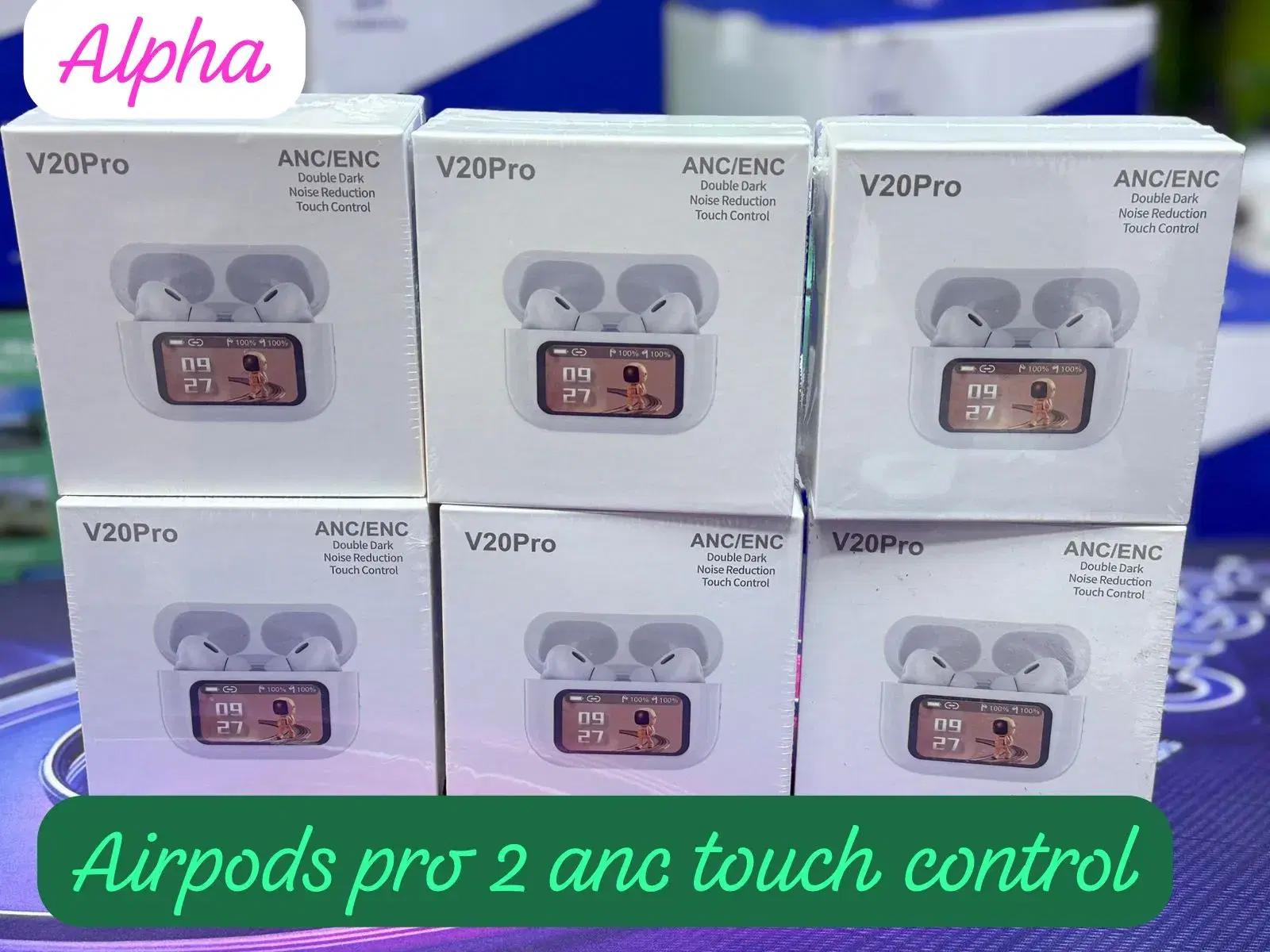 Airpods 2nd Generation V20Pro Digital Touch Control ANC/ENC Duble Dark Noise Reduction
