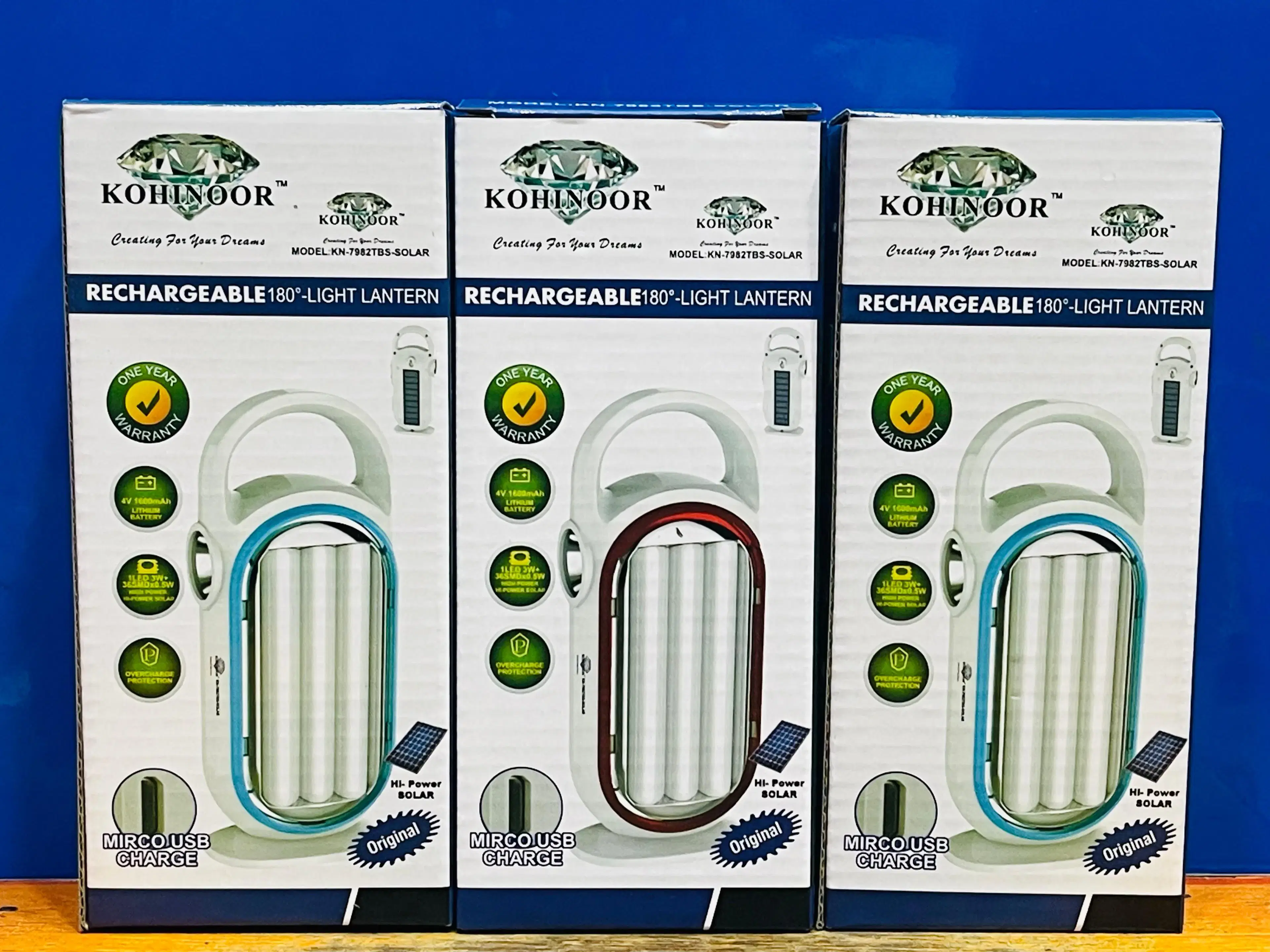 KOHINOOR KN-7982TBS-SOLAR Rechargeable 180 Degree - Light Lantern