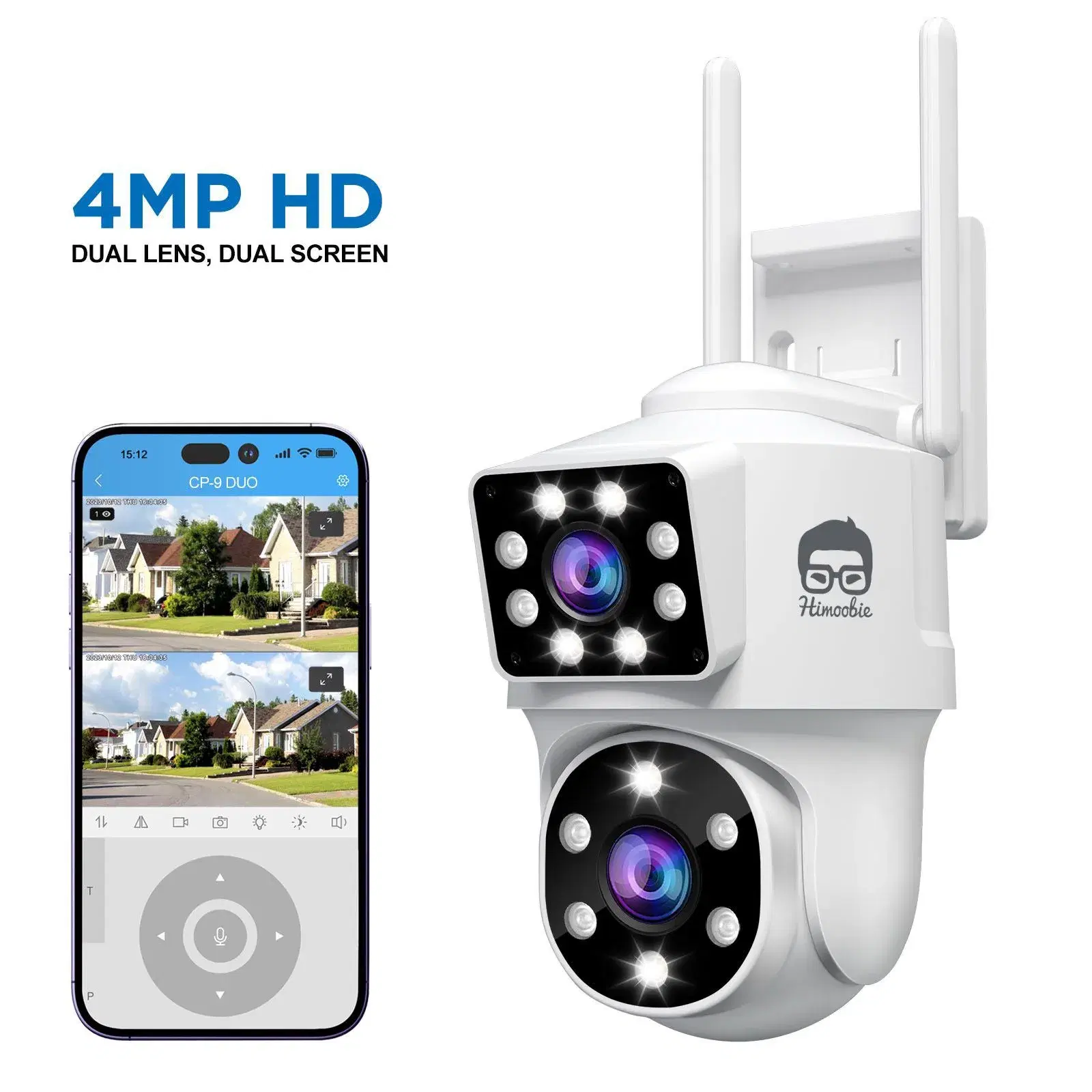 Himoobie CP9 Duo 4MP HD Dual Lens Dual Screen Camera | Waterproof CCTV Camera