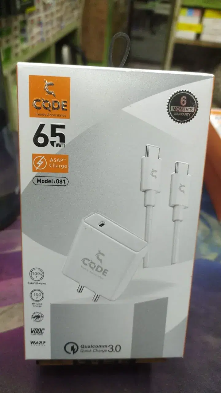 code 081 Type-C to Type-c charger 65W