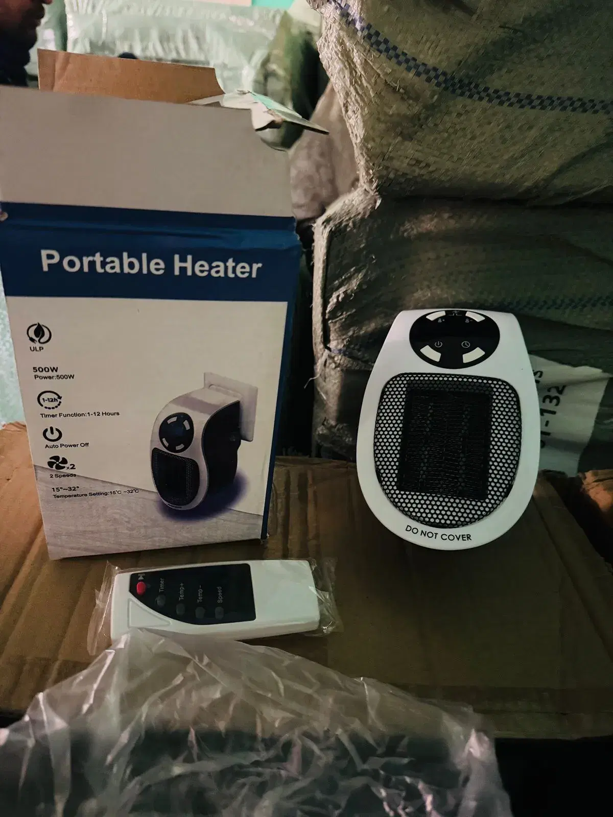 Top Heat Plug in Heater for Indoor Use, 2pc 500W Smart Space Electric Fan Heater With Remote