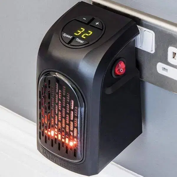 Hand Plug-In Personal Heater with Compact Design, Digital Display