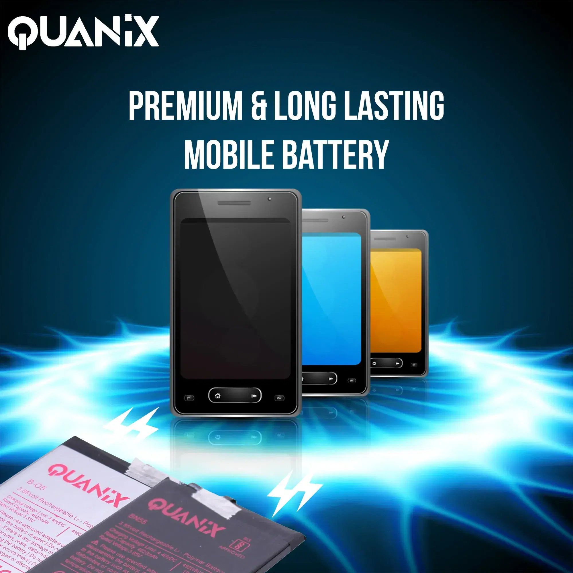 Quanix Rechargeable Li-ion Polymer 3750 mAh Huawei / Honor 8X / NOVA 3 / Battery