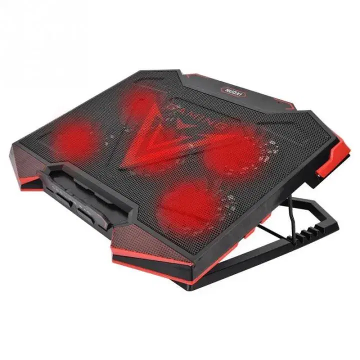 NUOXI Ultra Professional 5 Fan LED Backlit Speed and Height Adjustable Gaming Laptop Stand Cooling Pad For 9'' inch to 18'' inch