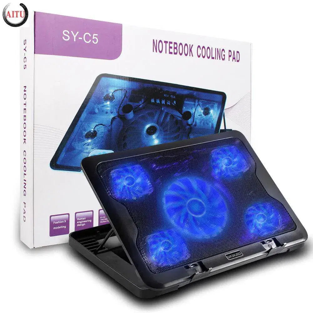 SY-C5 Laptop Cooling Fan Pad 5 Fans Up to 17.3 Inch Heavy Notebook Cooling Pad