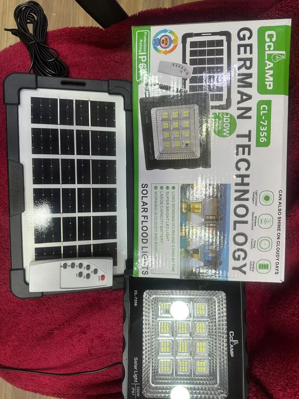 CcLamp CL7356 100watts Outdoor Mini Solar Flood Light With a Solar Panel