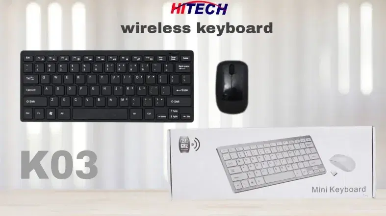 K03 Ultra-Slim Mini Wireless White Keyboard And Mouse