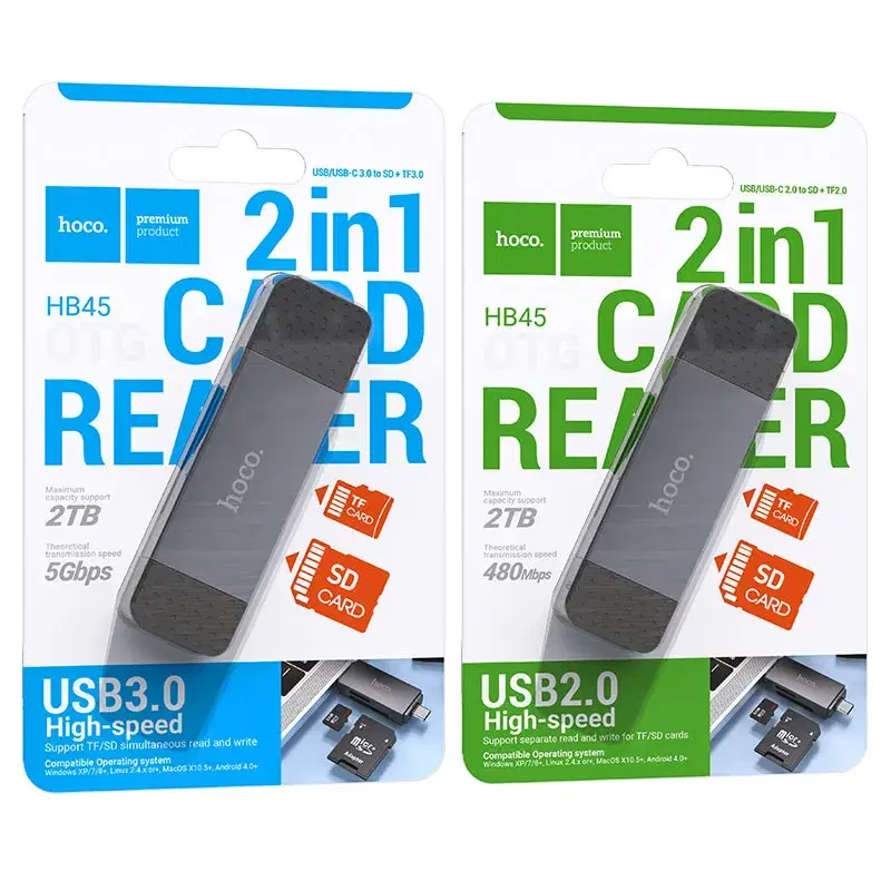 HOCO HB45 Spirit 2-in-1 USB/Type-C 3.0 Card Reader