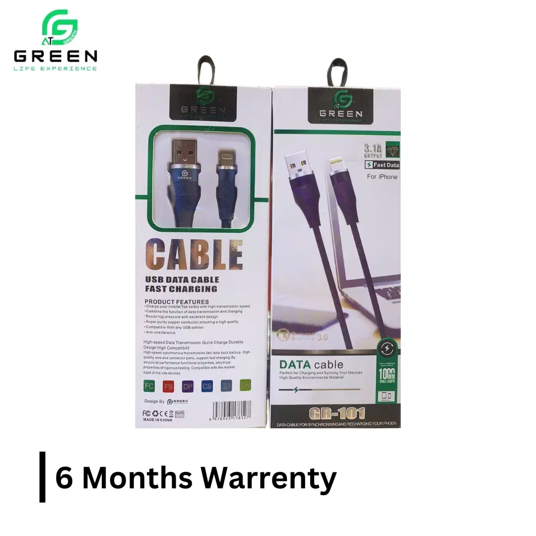 Green 3.1A Lighting Data Cable GR-101