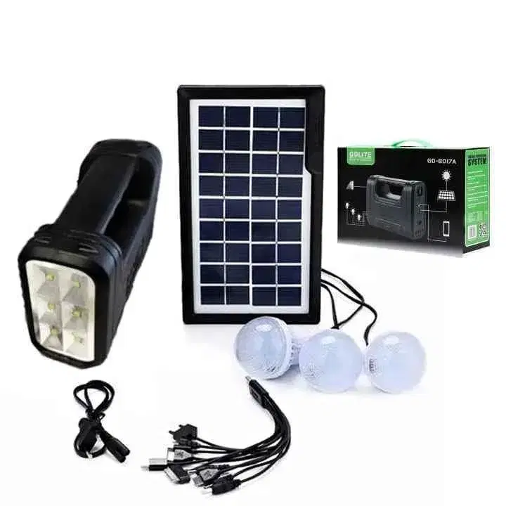 GDLITE Solar Lighting Kit Inverter Light With Solar Charging System with 3 Bulb,Gdlight
