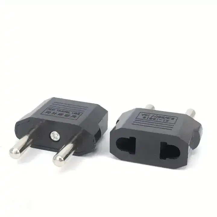 4.0 mm Conversion Adapter EU/US Plugs Travel Adapter Converter for Home Outdoor Traveling