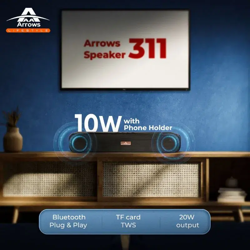 Arrows 311 Speaker II 10 Hours Play Time II King Soundbar Speaker with Mobile Stand II Six Months Warranty