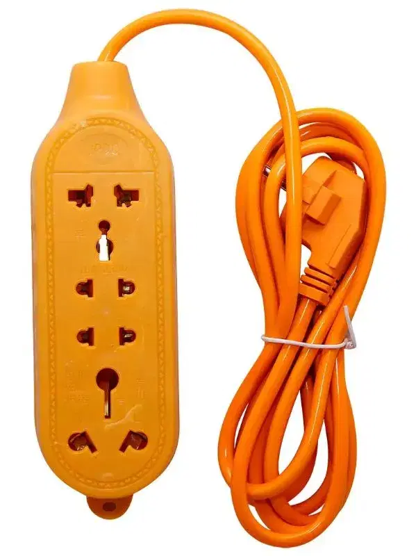 Yellow Multiplug 3 meter wire - 4 Socket Extension Board/Extension cord