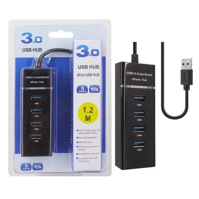 Mini USB HUB 3.0 5Gbps 4 Ports Micro Splitter Adapter for Laptop, Flash Drive, HDD, Printer, Mouse