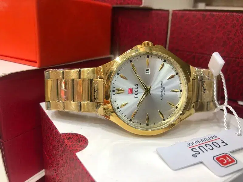 Focus quartz wristwatch with date ||Water proof.