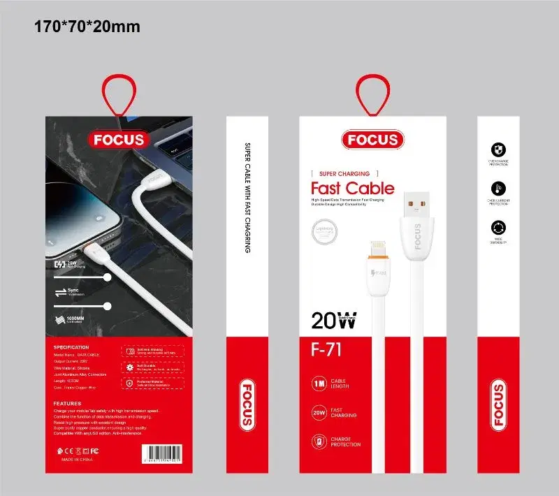 Focus F71 Lightning Data cable 20W