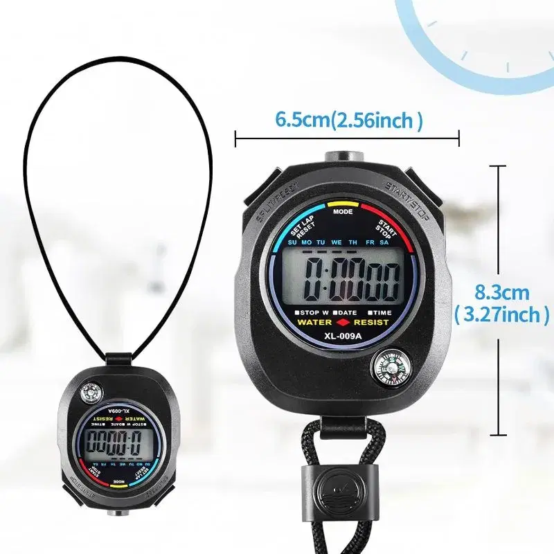 Digital Sport Stop Watch With Compass - Black | Fashion Multi-Featured Sporty Stop Watch