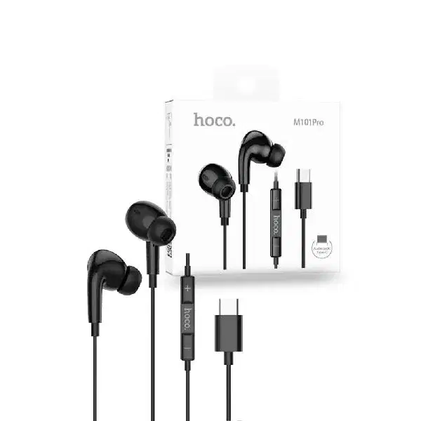 Hoco M101 Pro Crystal Joy sound Type-C wire-controlled digital earphones with Microphone.