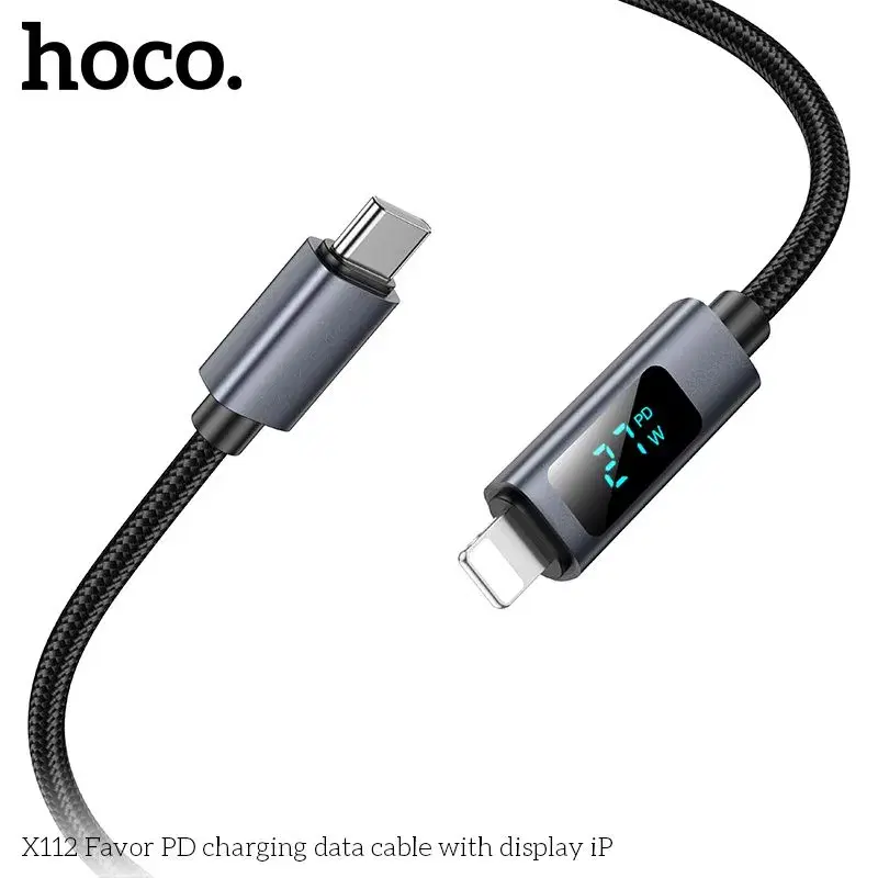 HOCO X112 Favor 5A charging data cable with display ip