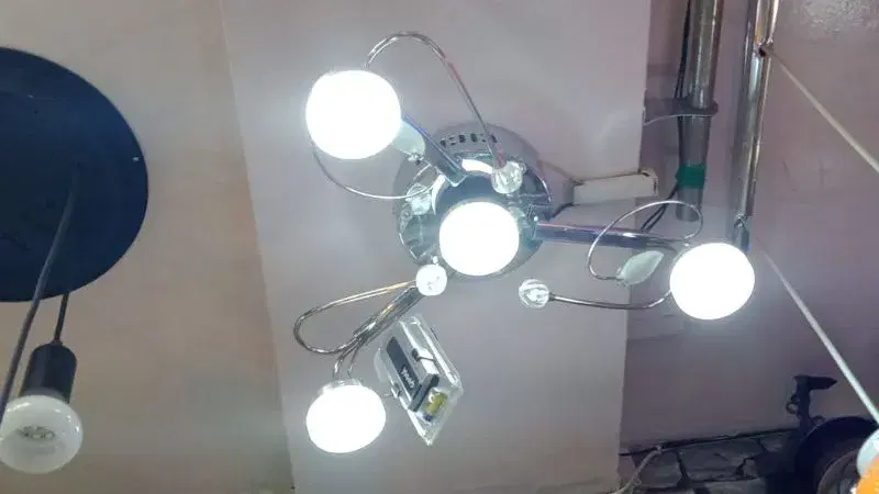 Colours Katarina Brushed Glass & steel Chrome effect 3 Lamp Ceiling light