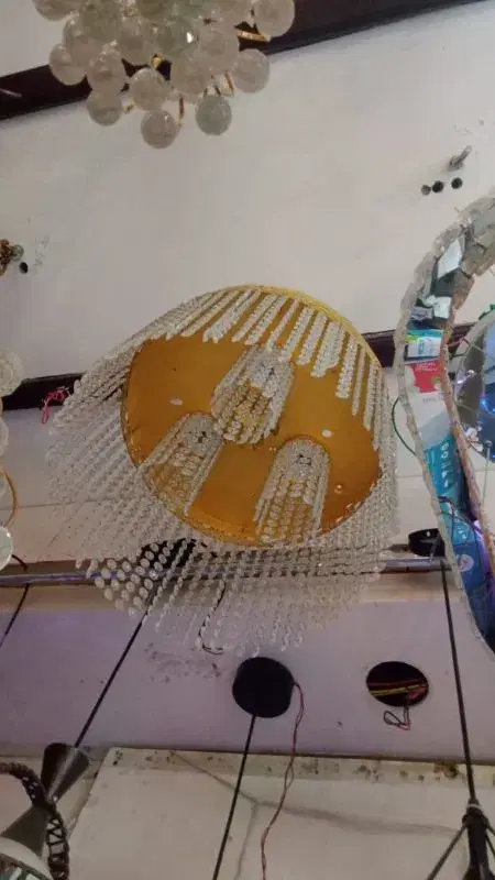 Whate Yellow Whom White Mix LED Jhumar Thali