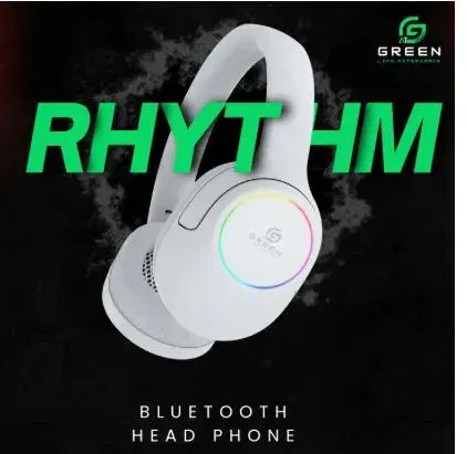Green Rhythm Headphone | 40mm Driver | Foldable | 20 Hours Playtime | Radio Switching | 150 Hours Of Standby Time | RGB Light Effect | 5.3 Bluetooth Version | 6 Months Warranty |