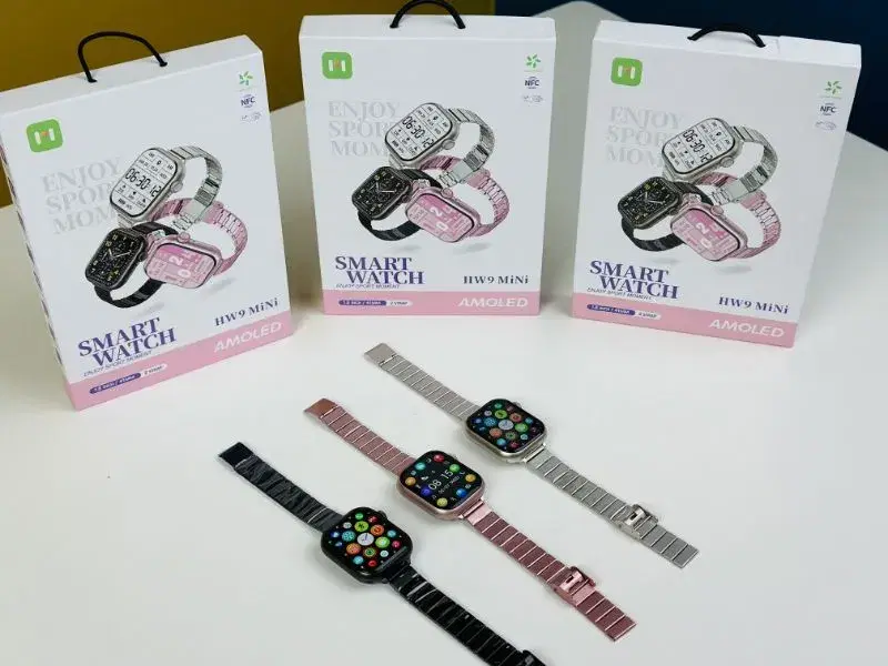 New HW9 Mini Smartwatch Women 1.75'' 41MM NFC Compass BT Call Blood Pressure Oxygen Voice intercom Dial Call Smart Watch Men