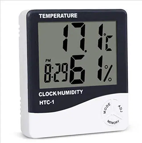 Digital Humidity & Temperature Clock Alarm/Alarm Calendar 5 Functions Large Screen Desktop Stand & Wall Mount