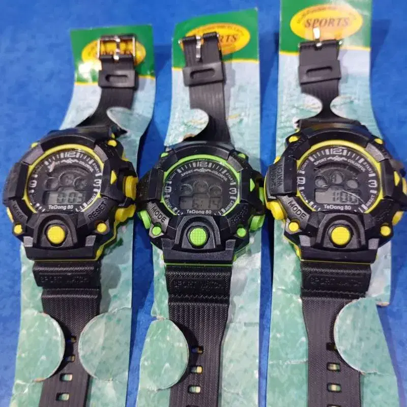 Digital Sport Watch For Kids " Color option : Red,Green, yellow, & Black"