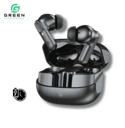 Green Airbeat-520 Dual Mic ENC Earbuds | 30 Hours Of Playtime | IPX4 Rated | Dual Mic | 6 Hours Of Single Playtime | 13mm Driver | Type-c Charging | Wireless Version 5.4 | 6 Months Warranty