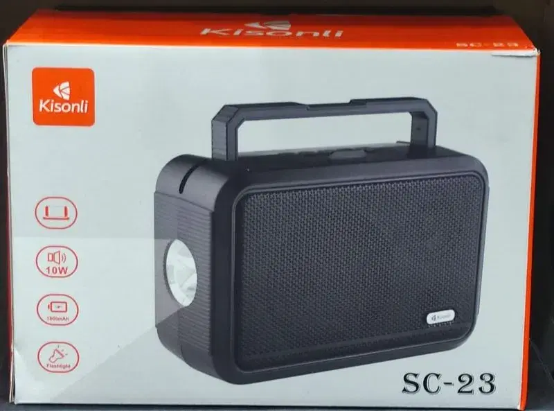Kisonli Portable Wireless Bluetooth Speaker With Flash Light Solar speaker with LED lights and built-in lantern BT USB TF card TWS FM Radio Support MP3 SC-23