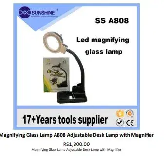 Magnifying Glass Lamp A808 Adjustable Desk Lamp with Magnifier