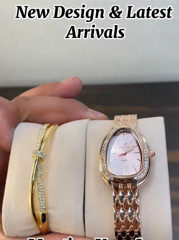 Quartz Movement Elegant Women Watches Stainless Steel with Bracelet