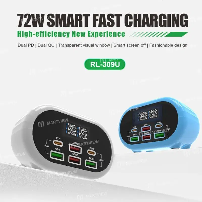 Relife RL-309U 72W Dual PD + Dual QC Smart Fast Charger
