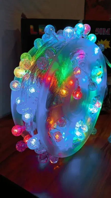 String Lights 50 meter ,8 Flashing Modes and 240 LED Bubble Balls, Modern Style, Plastic Material, Switch Control, for Garden, Christmas, Wedding, Birthday, Holiday Theme Decoration
