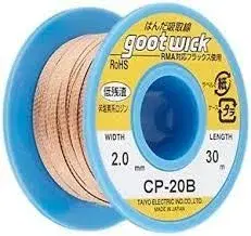 Goot Cp-20B Lead Free Esd Safe Solder-Wick Rosin Flux Desoldering Braidwidth: 2.0mm x Length: 30m Made In Japan