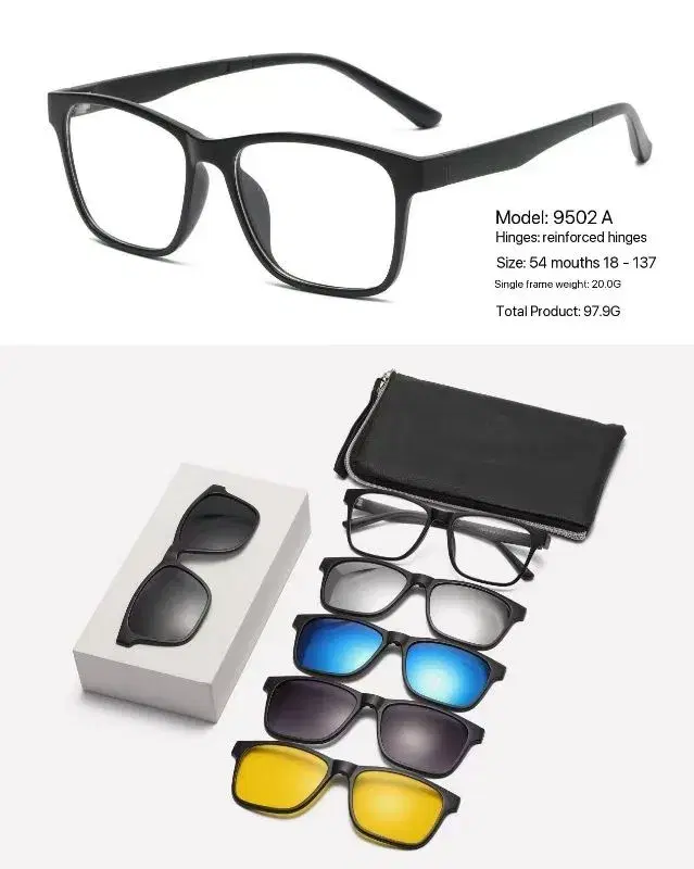Sunglasses clip on glasses square Lens For Men Women