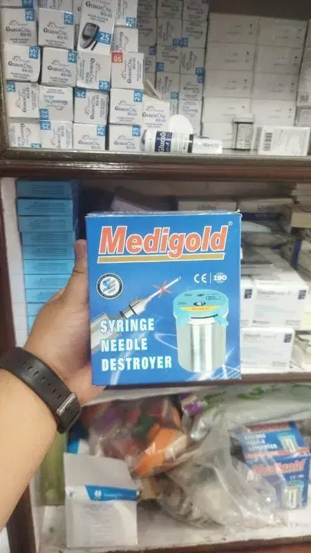Medigold Stainless Steel Blue Syringe Needle Destroyer