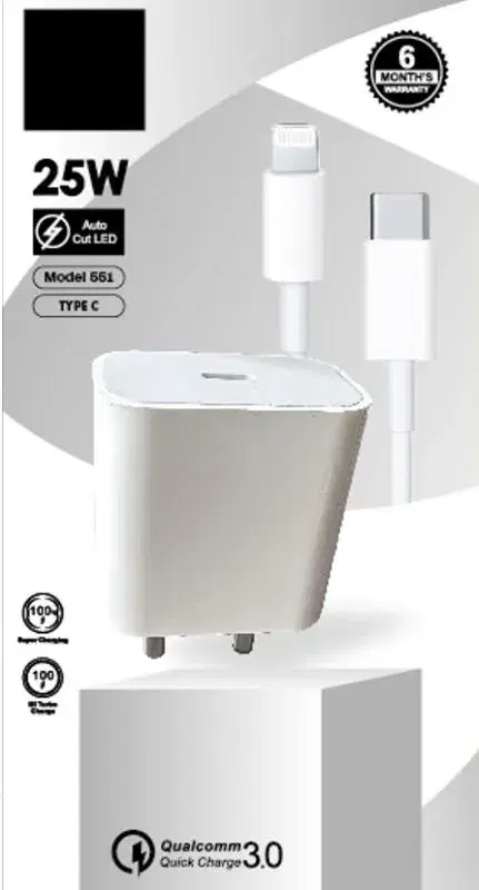 25W CHARGER MODEL : 551 C to Lightning Cable Charger