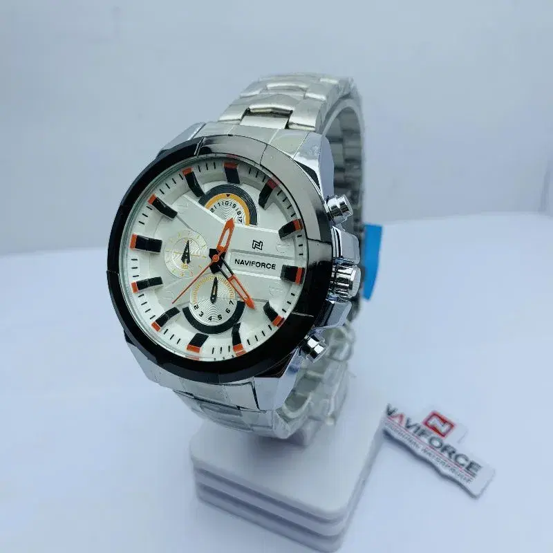 Classic Stainless Still Round Shape White Dial Waterproof Premium Quality Watch For Men