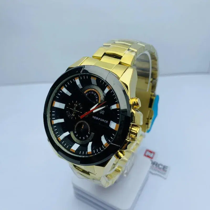 Classic Stainless Still Round Shape Black Dial Waterproof Premium Quality Watch For Men