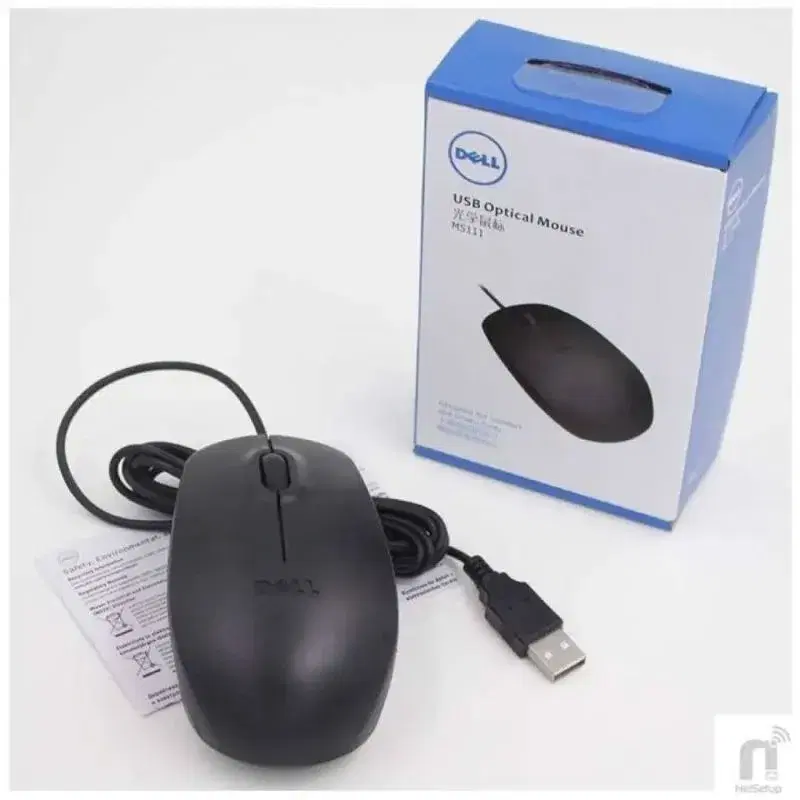 Dell blue box Wire Mouse, Mobile Optical Mouse, Silent Portable USB Optical 2.4G/5.0, Portable Computer Mouse