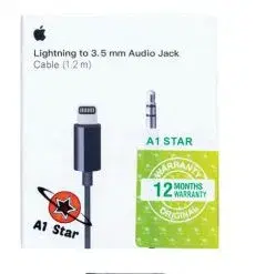 A1 star Lightening to 3.5mm jack Cable 365 Days Brand Warranty