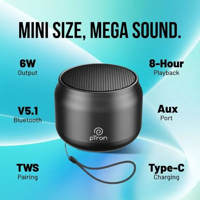 pTron Musicbot Lite 6W Bluetooth Speaker with 8 Hrs Playtime